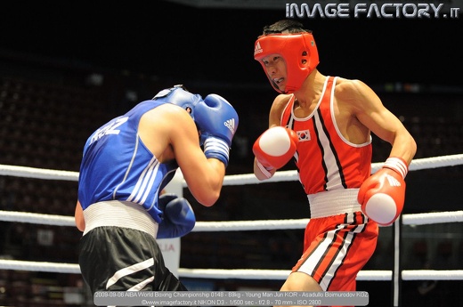 2009-09-06 AIBA World Boxing Championship 0148 - 69kg - Young Man Jun KOR - Asadullo Boimurodov KGZ